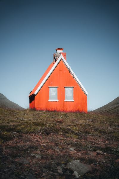 Abandoned Red Cabin, Iceland